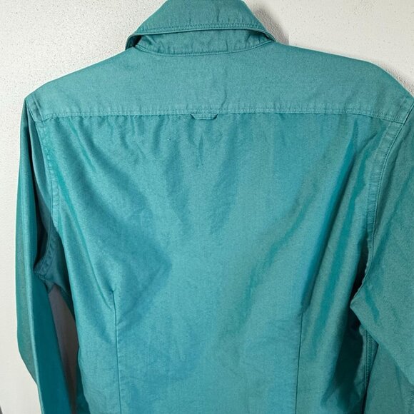 Express Mens Green Fitted Button Up Long Sleeve Medium Fitted Spring Casual - Picture 5 of 13